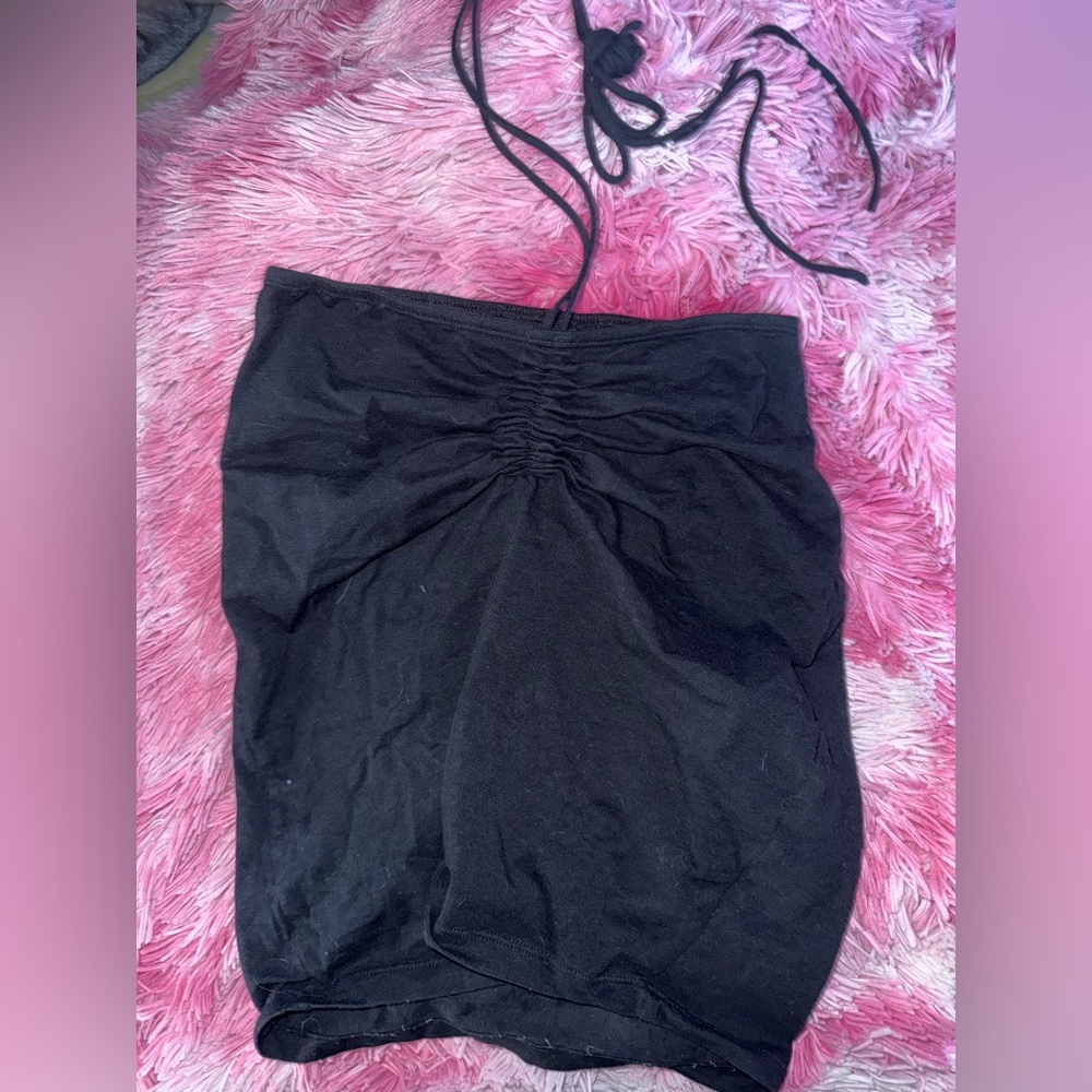 Motel Rocks Black Ruched Tube Top